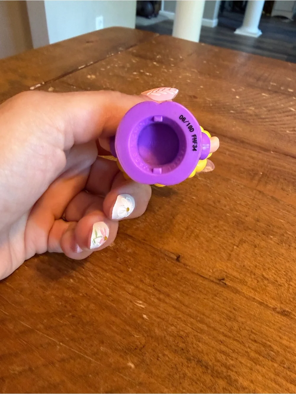 Fisher Price Little People blonde girl with purple shirt as is